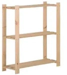 vidaXL Lagerregal mit 3 B&ouml;den 80x28,5x90 cm Massivholz Kiefer