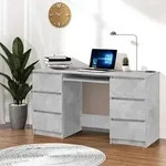 vidaXL Schreibtisch Betongrau 140x50x77 cm Holzwerkstoff
