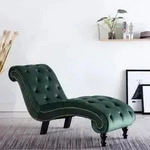 vidaXL Chaiselongue Gr&uuml;n Samt