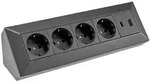 ChiliTec 23790 4-fach Steckdosenblock, USB-A+C, schwarz 250V~/ 16A,...