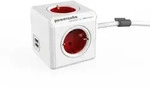 allocacoc PowerCube DuoUSB Extended Rot EU (10A max.), 4 fach...