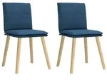 vidaXL Esszimmerst&uuml;hle 2 Stk. Blau Stoff