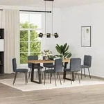 vidaXL Esszimmerst&uuml;hle 6 Stk. Dunkelgrau Samt