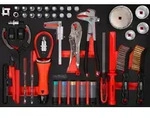 KS TOOLS &Ouml;l- / und Reifendienst-Satz in Schaumstoffeinlage, 43-tlg