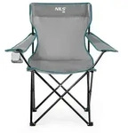 NILS Faltbarer Campingstuhl Anglerstuhl Stabiler Outdoor-Stuhl mit Tragetasche Grau