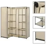 vidaXL Eckkleiderschrank Creme 130 x 87 x 169 cm