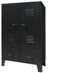 vidaXL Kleiderschrank Metall Industrie-Stil 67 x 35 x 107 cm Schwarz