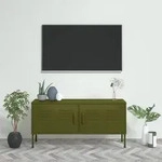 vidaXL TV-Schrank Olivgr&uuml;n 105x35x50 cm Stahl