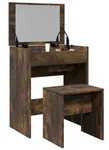 vidaXL Schminktisch mit Hocker R&auml;uchereiche 60x40x113,5 cm