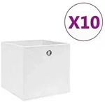 vidaXL Aufbewahrungsboxen 10 Stk. Vliesstoff 28x28x28 cm Wei&szlig;