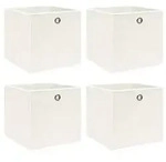vidaXL Aufbewahrungsboxen 4 Stk. Wei&szlig; 32x32x32 cm Stoff