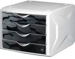 "helit Schubladenbox "the chameleon", Dekor dark hexagon"