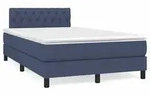 vidaXL Boxspringbett mit Matratze & LED Blau 120x190 cm Stoff