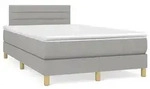 vidaXL Boxspringbett mit Matratze Hellgrau 120x190 cm Stoff