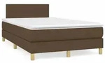 vidaXL Boxspringbett mit Matratze Dunkelbraun 120x190 cm Stoff