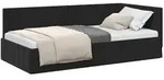vidaXL Eckbettgestell mit Kopfteil Schwarz 90 cm x 190 cm Samt