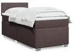 vidaXL Boxspringbett mit Matratze Dunkelbraun 90x190 cm Stoff