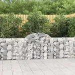 vidaXL Gabionen mit Hochbogen 11 Stk. 200x30x80/100cm Verzinktes Eisen
