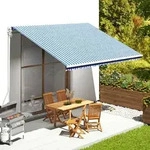 vidaXL Markisenbespannung Blau und Wei&szlig; 4,5x3,5 m