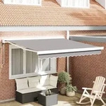 vidaXL Automatische einziehbare Markise Hellgrau 300x250 cm