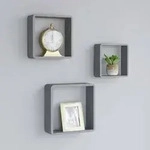 vidaXL W&uuml;rfelregale 3 Stk. Grau MDF