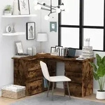 vidaXL Eckschreibtisch R&auml;uchereiche 145x100x76 cm Holzwerkstoff