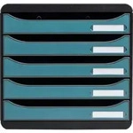 Exacompta Big Box, Schubladenbox + 5 Schubladen, Skandi, Bleu Pacifique, 30934D