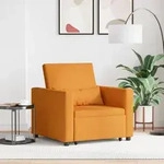 vidaXL 3-in-1 Einzelsofa-Bett wandelbar Gelb Dunkler Stoff