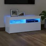 vidaXL TV-Schrank mit LED-Leuchten Wei&szlig; 90x35x40 cm