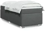 vidaXL Boxspringbett mit Matratze Dunkelgrau 80x200 cm Stoff
