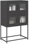 vidaXL Highboard Schwarz 68x39x107 cm Stahl