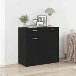 vidaXL Sideboard Schwarz Eichen-Optik 80x36x75 cm Holzwerkstoff