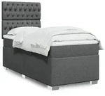 vidaXL Boxspringbett mit Matratze Dunkelgrau 80x200 cm Stoff