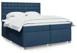 vidaXL Boxspringbett mit Matratze Blau 200x200 cm Stoff