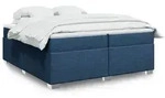 vidaXL Boxspringbett mit Matratze Blau 200x200 cm Stoff