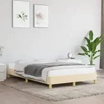 vidaXL Bettgestell ohne Matratze Creme 120x190 cm Stoff