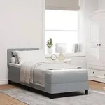 vidaXL Boxspringbett mit Matratze Hellgrau 80x200 cm Stoff