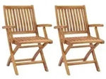 vidaXL Klappbare Gartenst&uuml;hle 2 Stk. Massivholz Teak