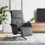 vidaXL Relaxsessel mit Fu&szlig;teil Dunkelgrau Stoff