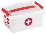 Sunware Q-Line Erste-Hilfe Aufbewahrungsbox wei&szlig;/rot 6 Liter mit Deckel