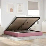 vidaXL Ottoman-Bett ohne Matratze Rosa 200x200 cm Samt