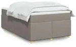 vidaXL Boxspringbett mit Matratze Taupe 120x200 cm Stoff