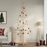 vidaXL Weihnachtsbaum Holz zum Schm&uuml;cken 210 cm Massivholz Kiefer
