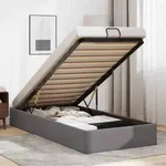 vidaXL Ottoman-Bett ohne Matratze Grau 90x200 cm Kunstleder