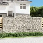 vidaXL Gabionen mit Hochbogen 3 Stk. 400x50x180/200cm Verzinktes Eisen