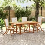 vidaXL Gartenst&uuml;hle 4 Stk. Klappbar Massivholz Akazie und Textilene