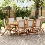 vidaXL Gartenst&uuml;hle 8 Stk. Klappbar Massivholz Akazie und Textilene