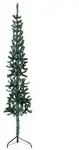vidaXL K&uuml;nstlicher Halb-Weihnachtsbaum mit St&auml;nder Schlank Gr&uuml;n 150 cm