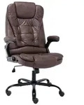 vidaXL B&uuml;rostuhl Dunkelbraun Wildleder-Optik