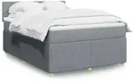 vidaXL Boxspringbett mit Matratze Hellgrau 140x190 cm Stoff